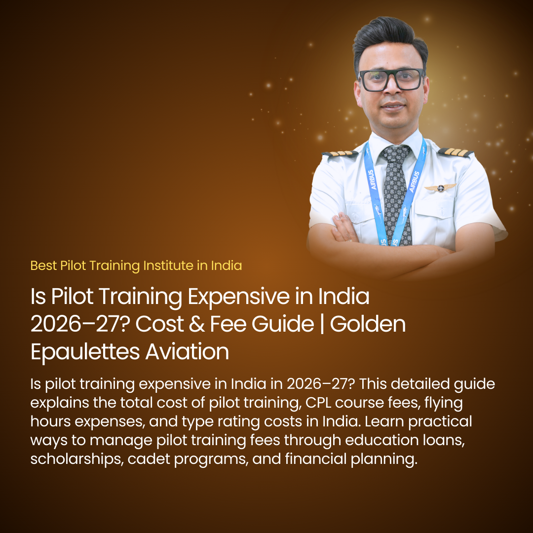 Is Pilot Training Expensive in India 2026–27? Cost & Fee Guide | Golden Epaulettes Aviation